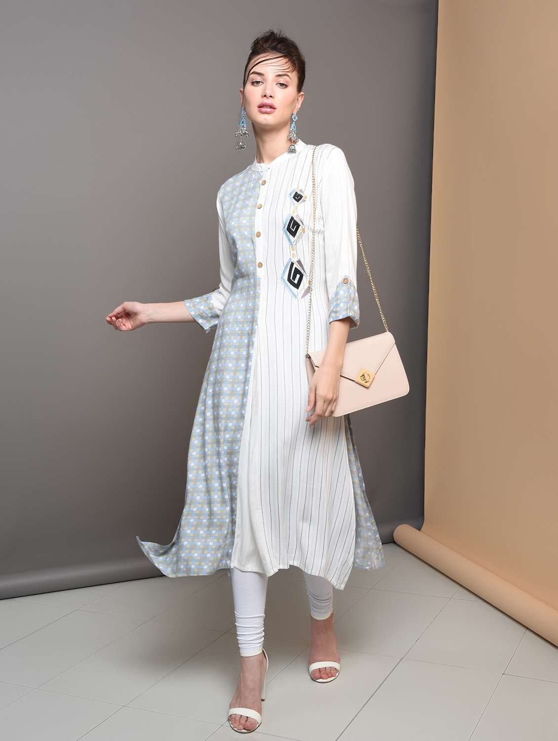 checkered a-line kurta