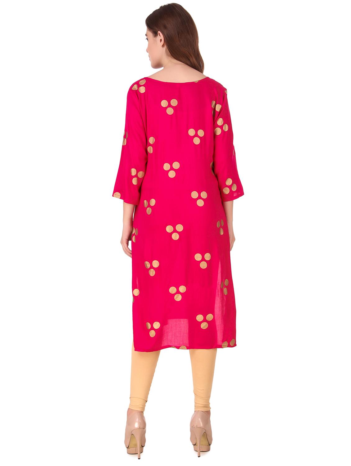 polka dots straight kurta - 16682008 - Standard Image - 2