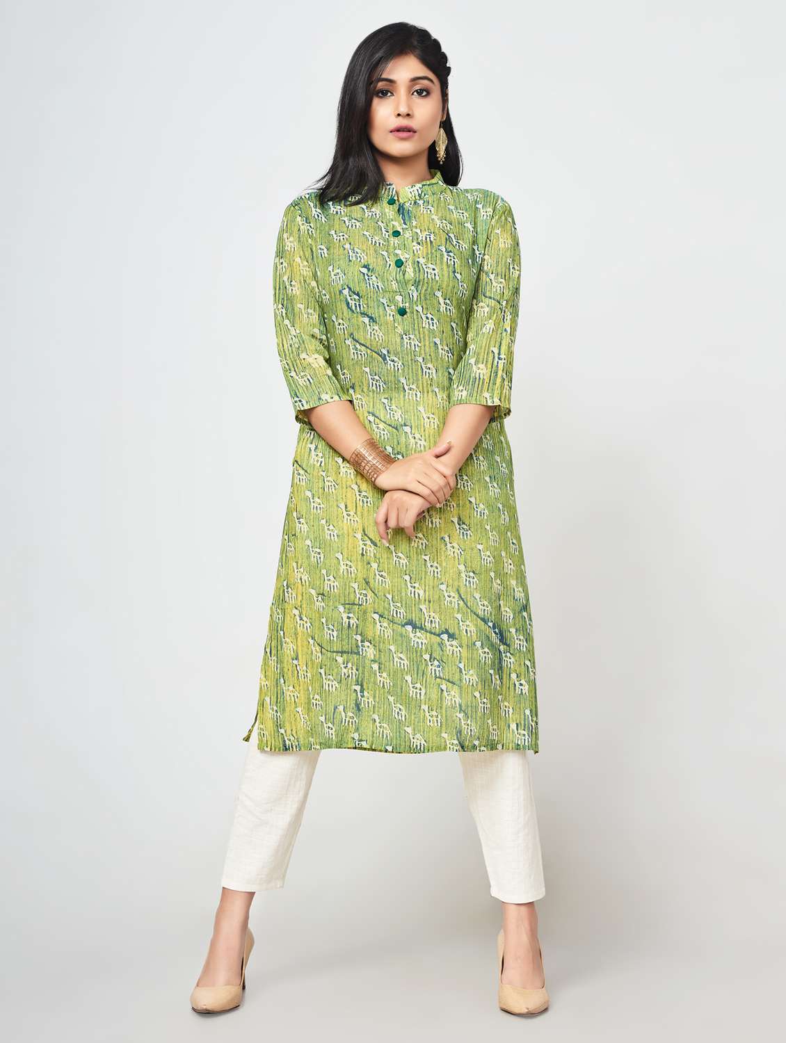 printed straight kurta