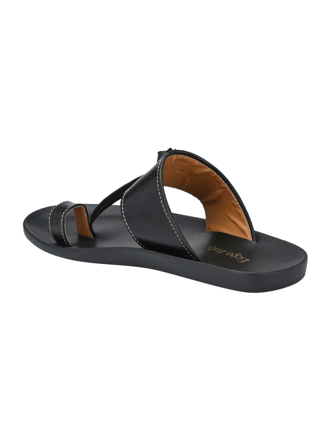 black leatherette kolhapuri slippers - 16685376 -  Standard Image - 2