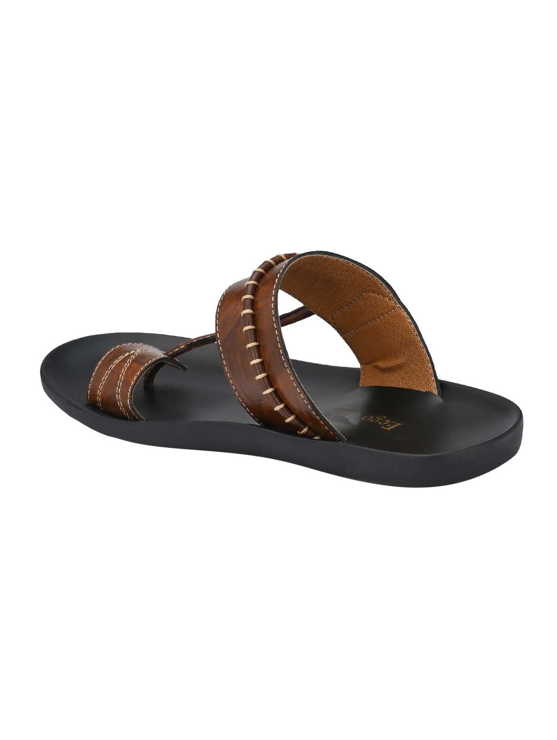 brown leatherette kolhapuri sandal - 16685391 -  Standard Image - 2
