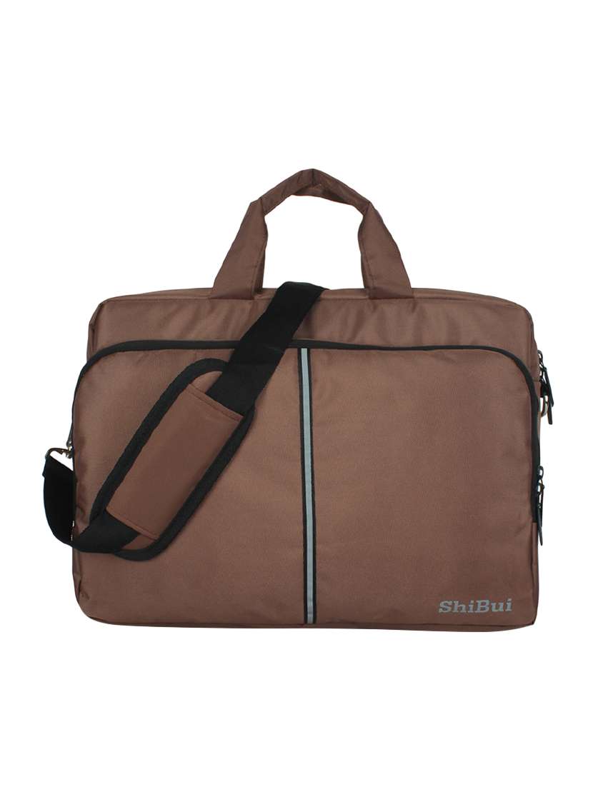 brown polyester laptopbags