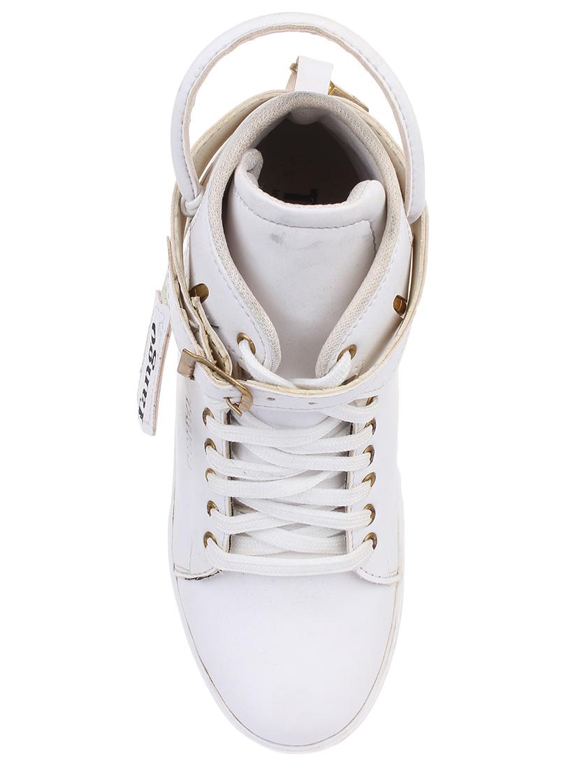 white leatherette lace up sneakers - 16685890 - Standard Image - 2