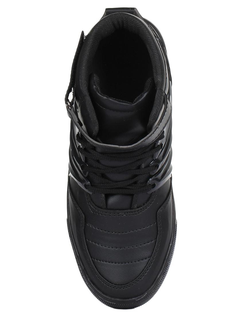 black leatherette lace up sneakers - 16685893 - Standard Image - 2