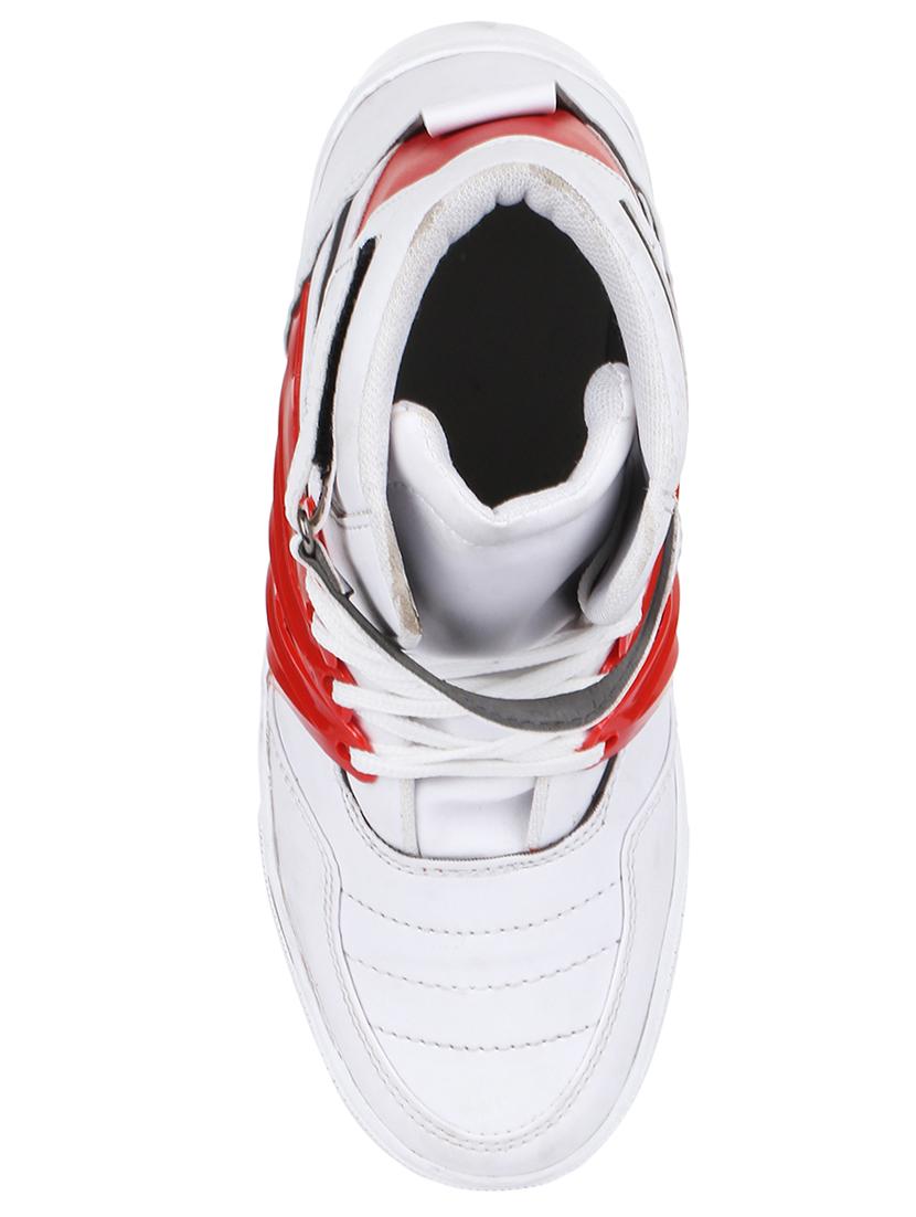 white leatherette lace up sneakers - 16685896 - Standard Image - 2