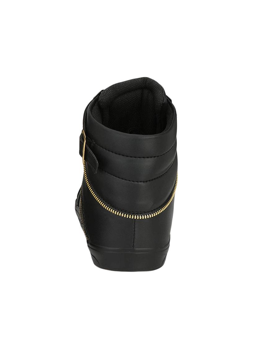 black leatherette lace up sneakers - 16685897 - Standard Image - 2