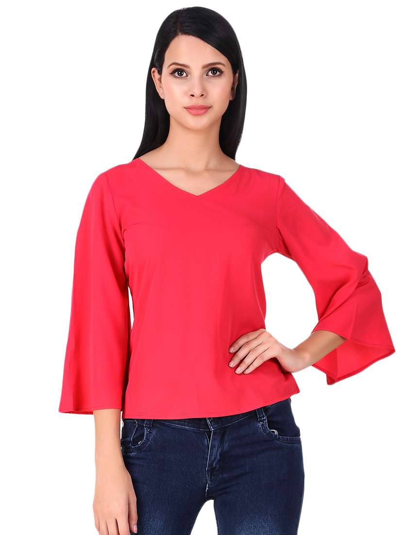 women's straight round neck top