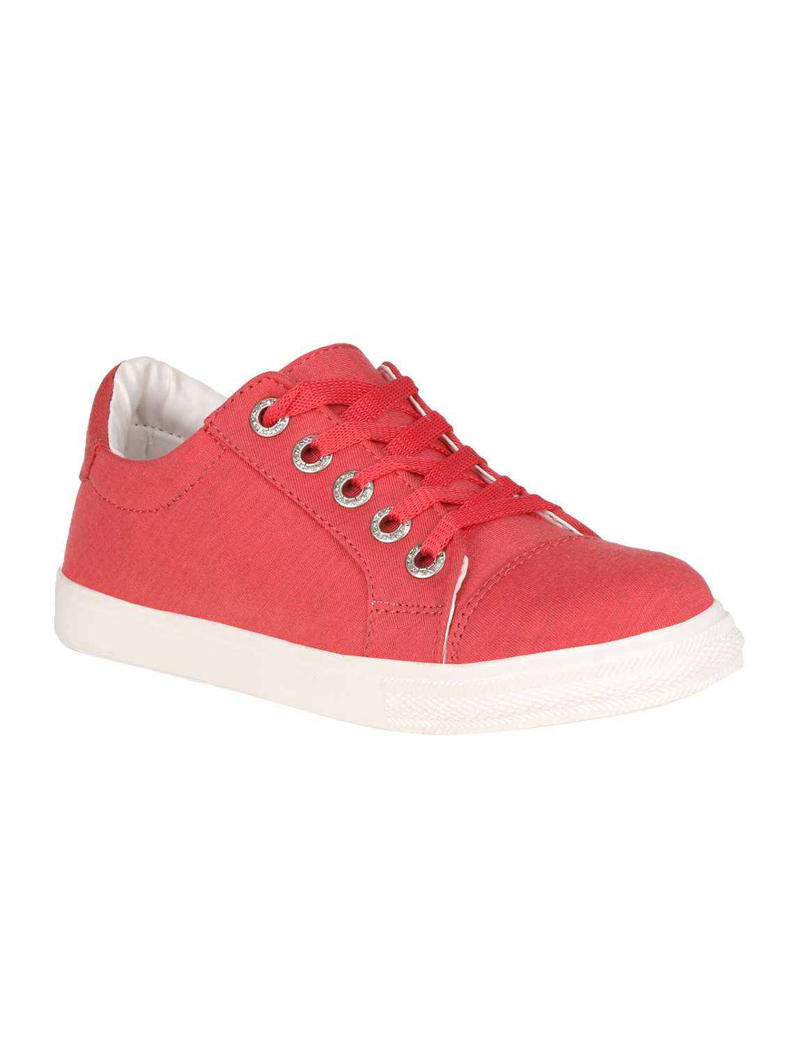 pink lace-up sneakers