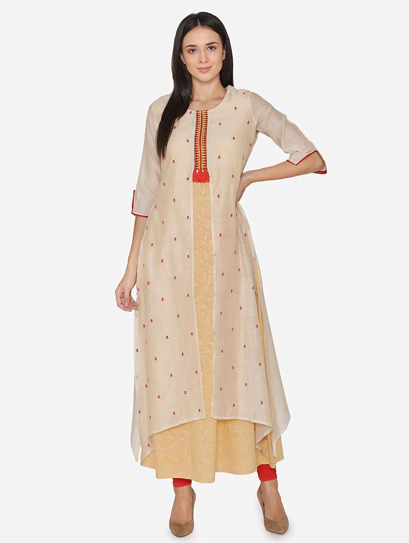 embroidered a-line kurta