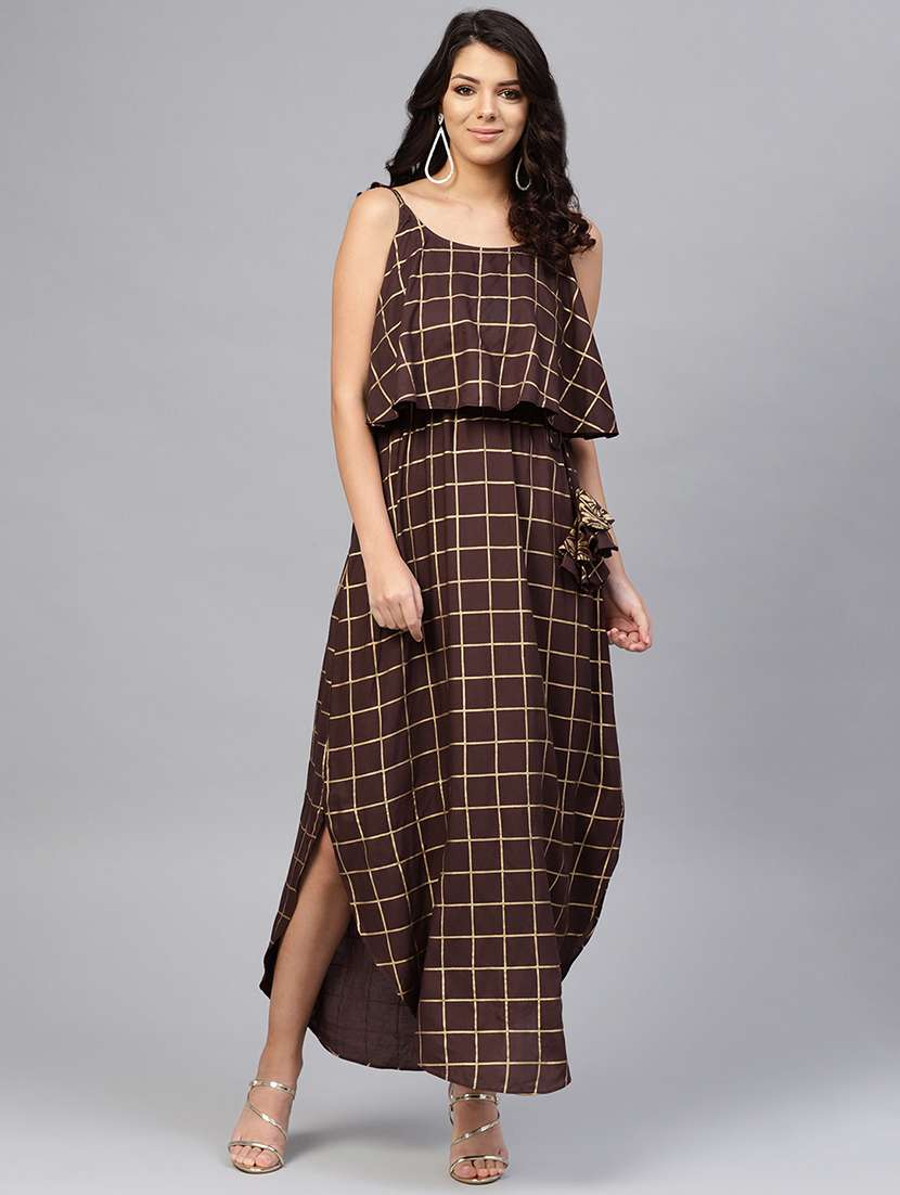 cami neck layered high low dress