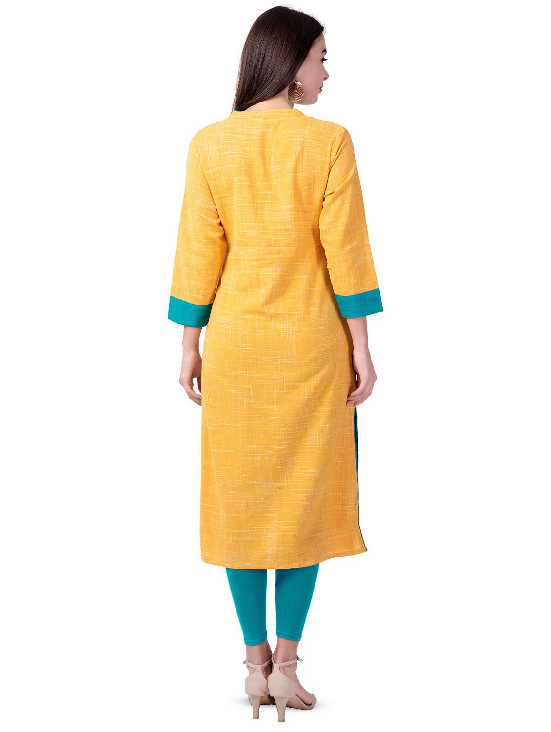 yoke embroidered straight kurta - 16695487 - Standard Image - 2