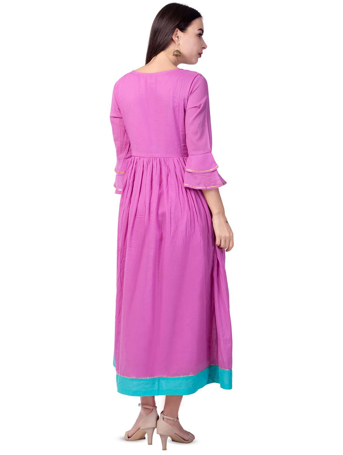 bell sleeves flared kurta - 16695493 - Standard Image - 2
