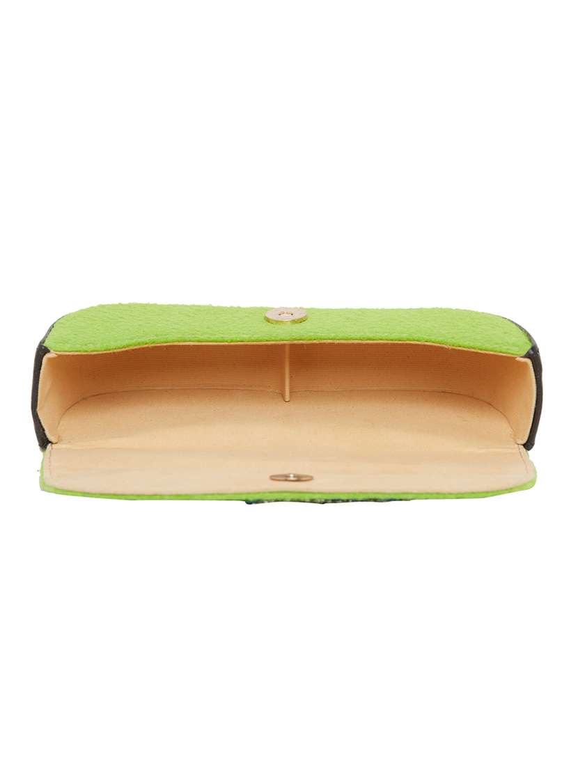 green cotton polyester blend box clutch - 16695498 - Standard Image - 2