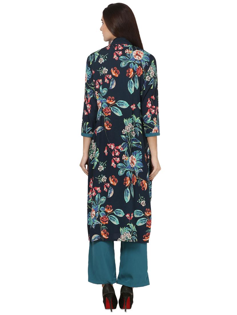 floral printed kurta palazzo set - 16695730 - Standard Image - 2