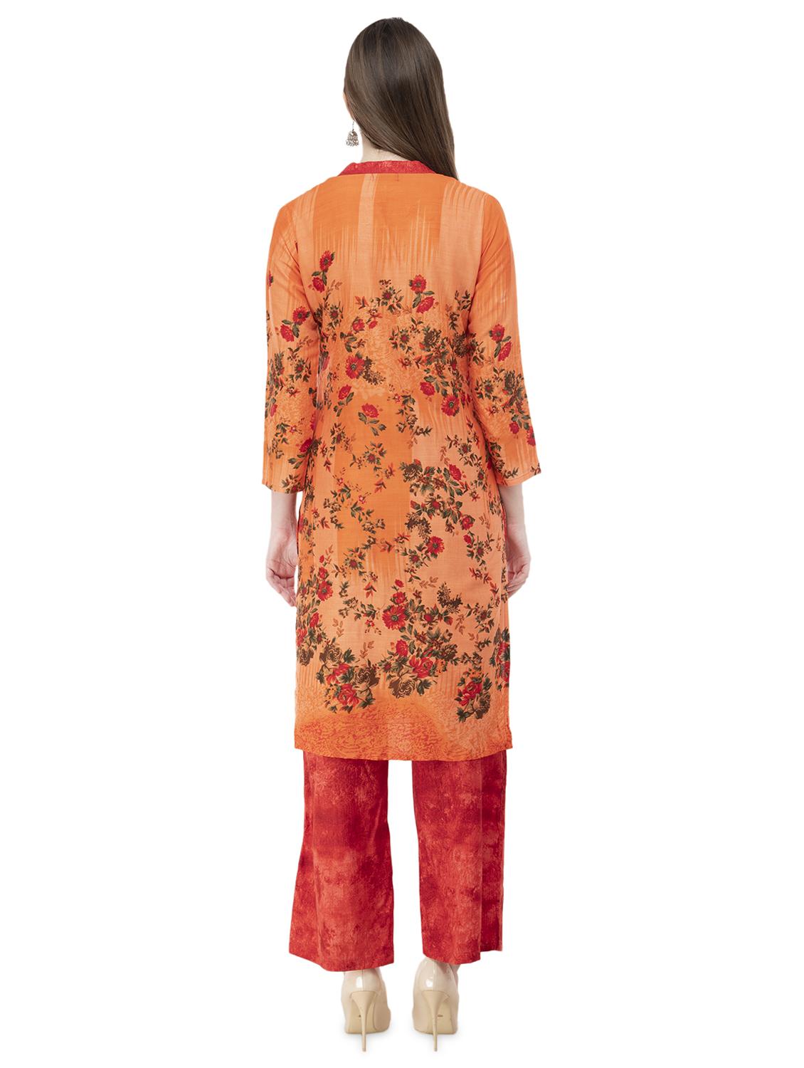 floral printed kurta palazzo set - 16695733 - Standard Image - 2