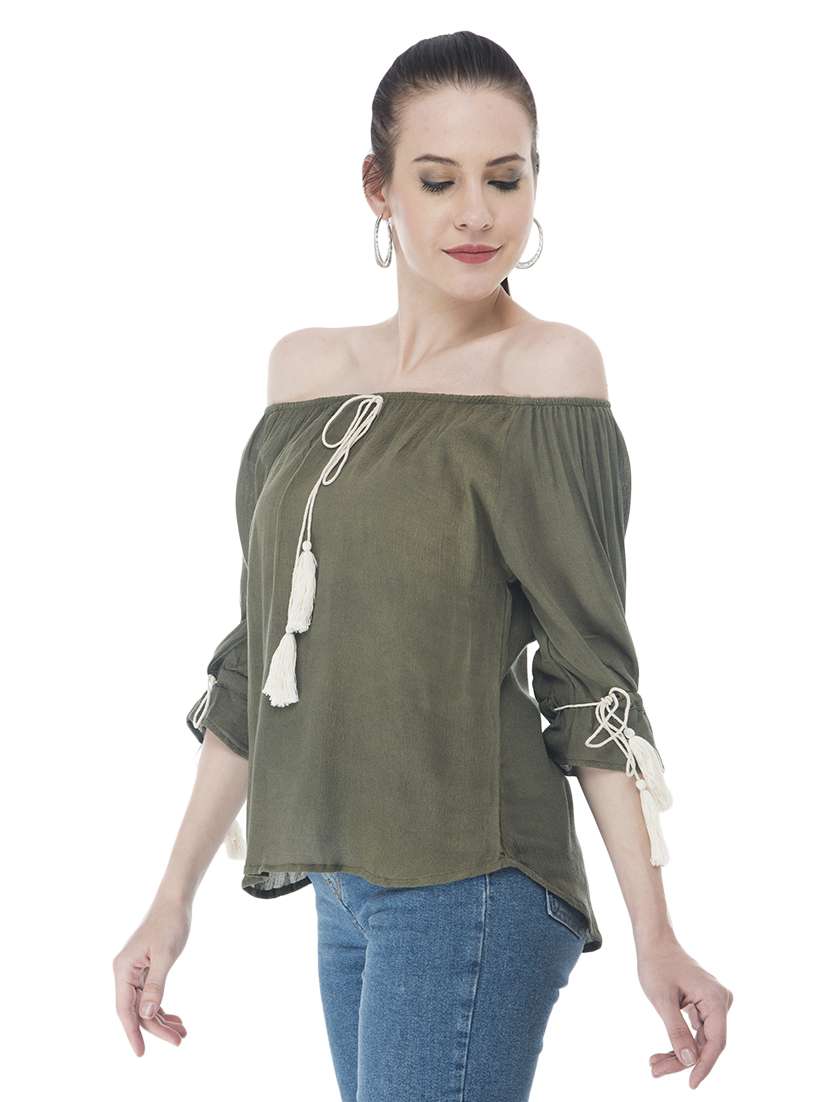 Women's Straight Tie Up Neck Top