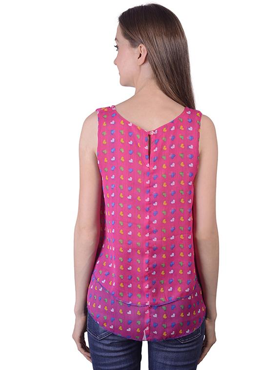 round neck quirky layered top - 16695811 - Standard Image - 2