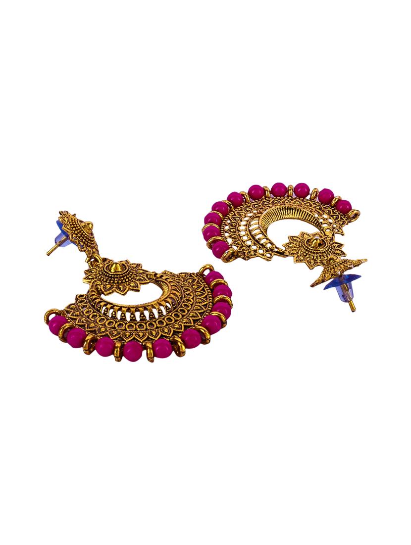 multi colored gold plated studs earring - 16697572 - Standard Image - 2