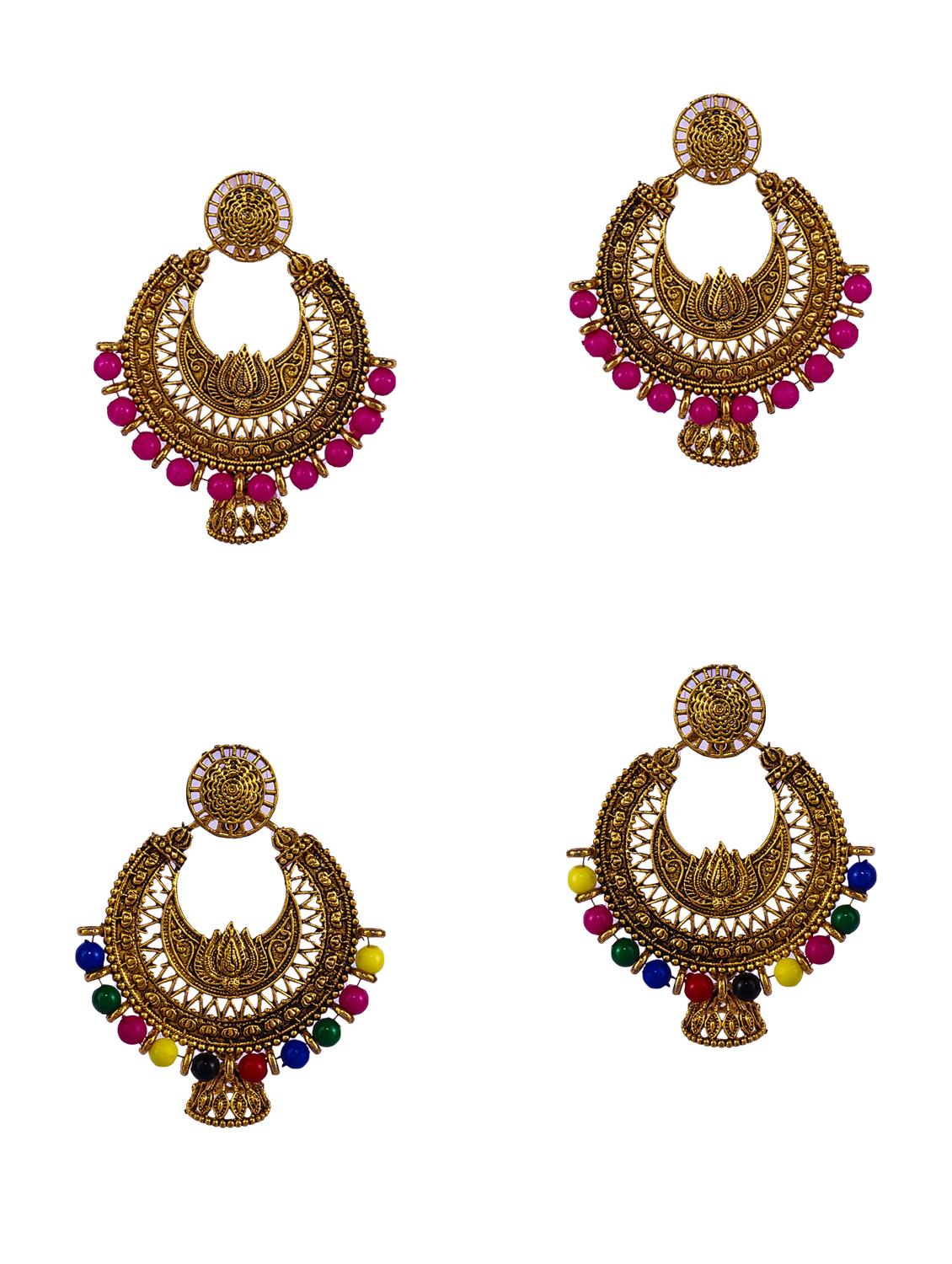 multi colored gold plated combo's. earring - 16697575 -  Zoom Image - 0