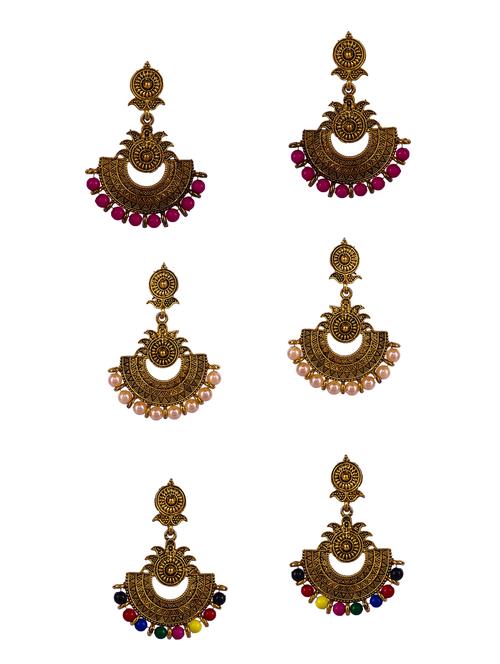 multi colored gold plated drop earring - 16697582 - Standard Image - 0