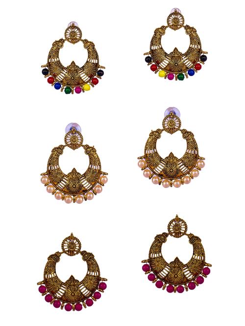 multi colored gold plated combo's. earring - 16697583 -  Standard Image - 0