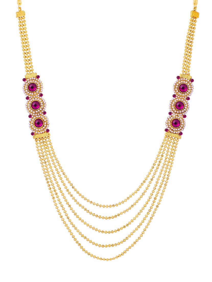 purple gold plated necklaces and earring - 16697834 - Standard Image - 2