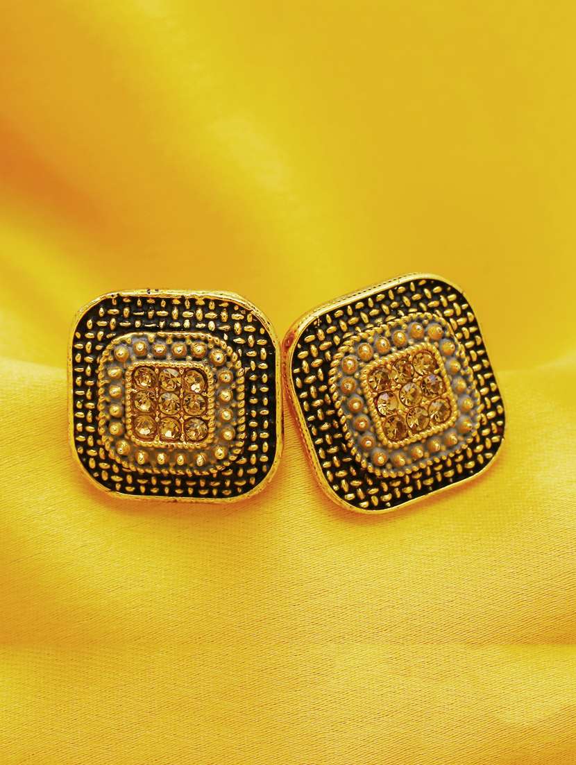 purple gold plated studs earring