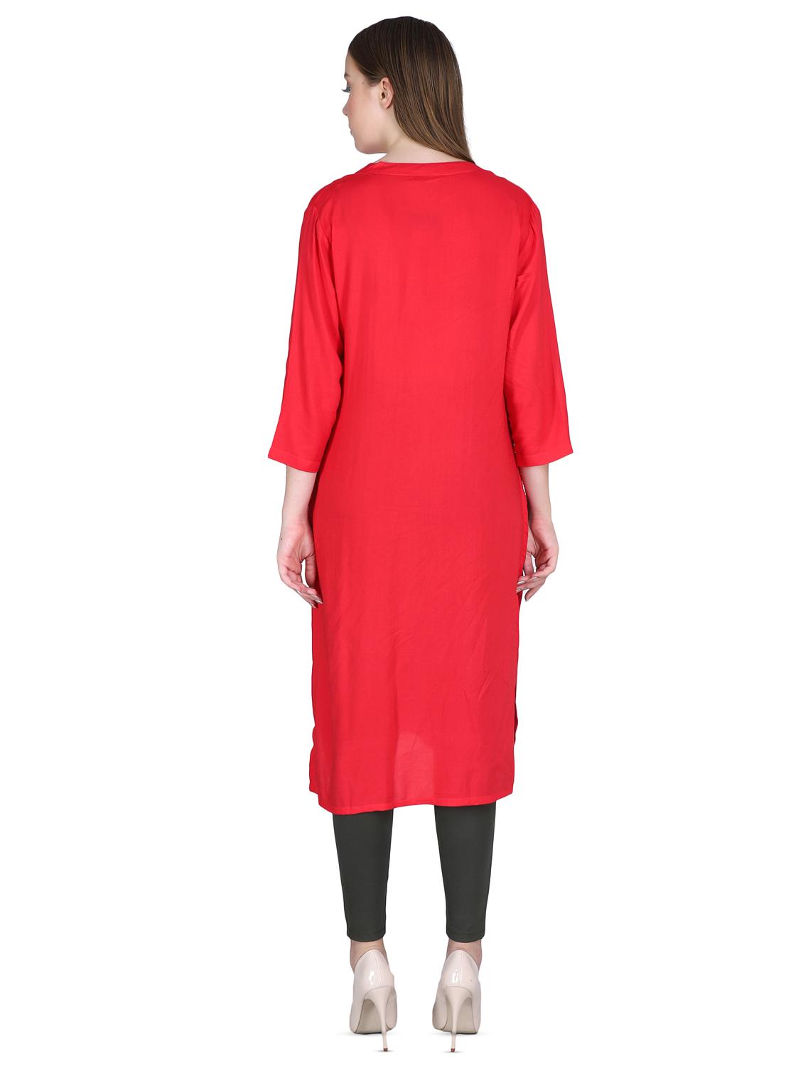 embroidered straight kurta - 16698652 - Standard Image - 2