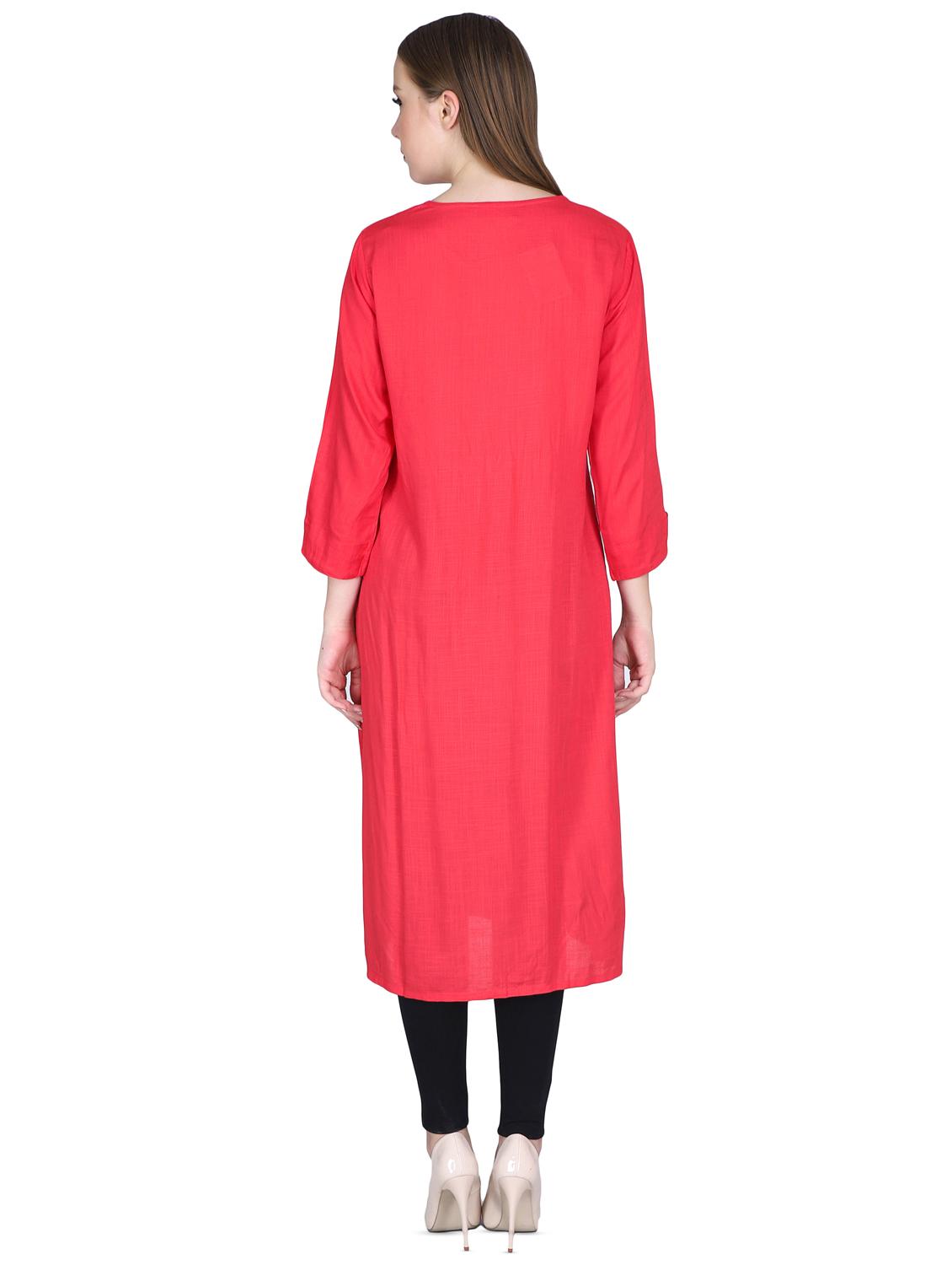 embroidered straight kurta - 16698655 - Standard Image - 2