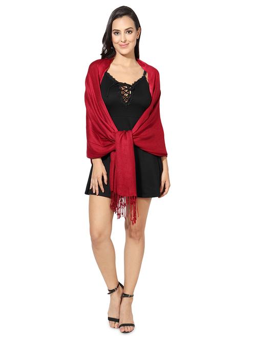 red viscose stole - 16698862 - Standard Image - 0