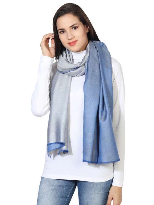 blue modal silk stole - 16698892 - Standard Image - 0