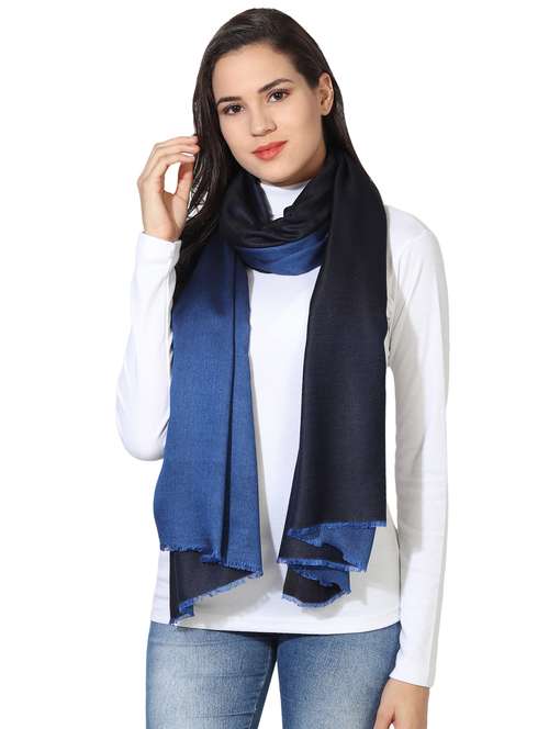 blue modal silk stole - 16698894 - Standard Image - 0