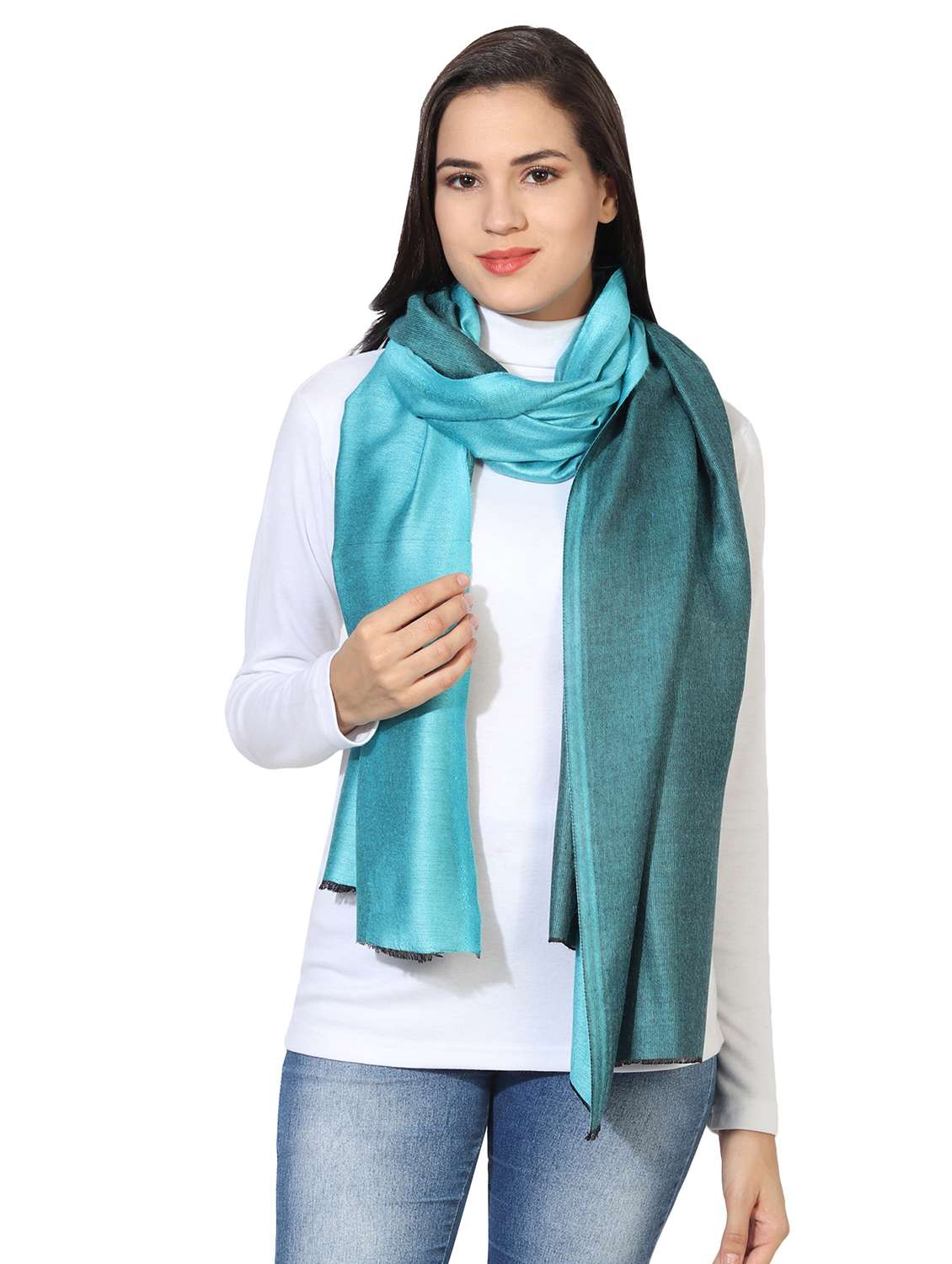 blue modal silk stole - 16698898 - Zoom Image - 0