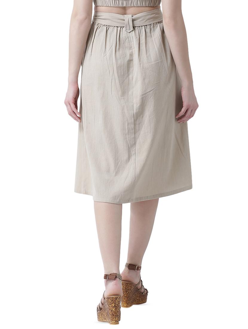 tie front button up a-line skirt - 16699843 - Standard Image - 2