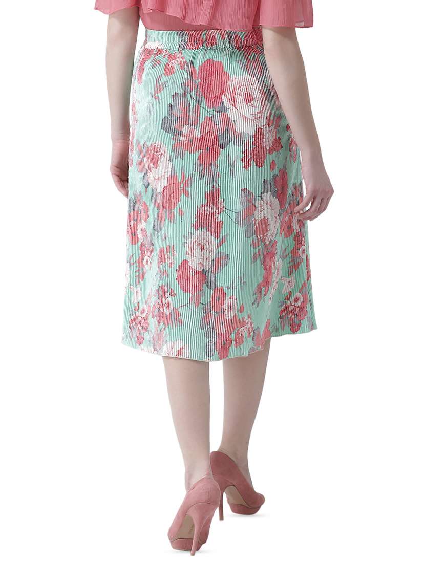 high rise floral pleated skirt - 16699847 -  Standard Image - 2