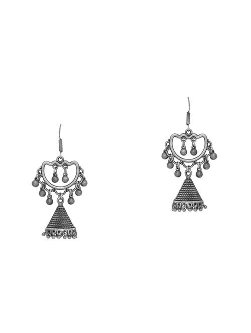 silver brass jhumka earring - 16700041 -  Standard Image - 0