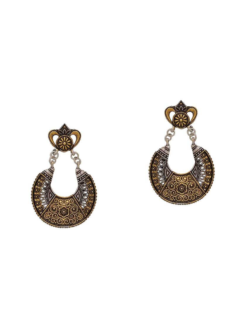 metallic brass drop earring - 16700050 - Zoom Image - 0
