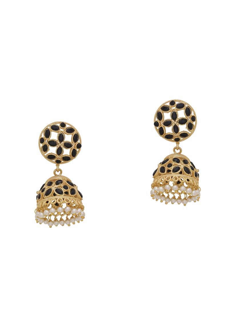 gold black tone  brass drop earring - 16700053 -  Zoom Image - 0