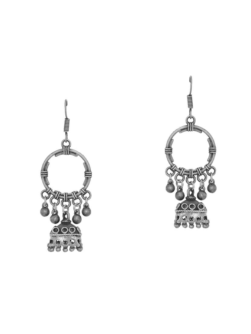 silver brass jhumka earring