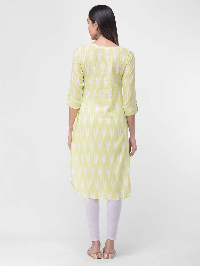 ikat straight kurta - 16700096 -  Standard Image - 2