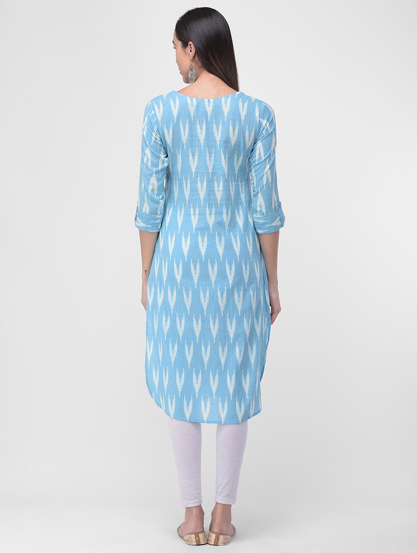 ikat straight kurta - 16700097 - Standard Image - 2