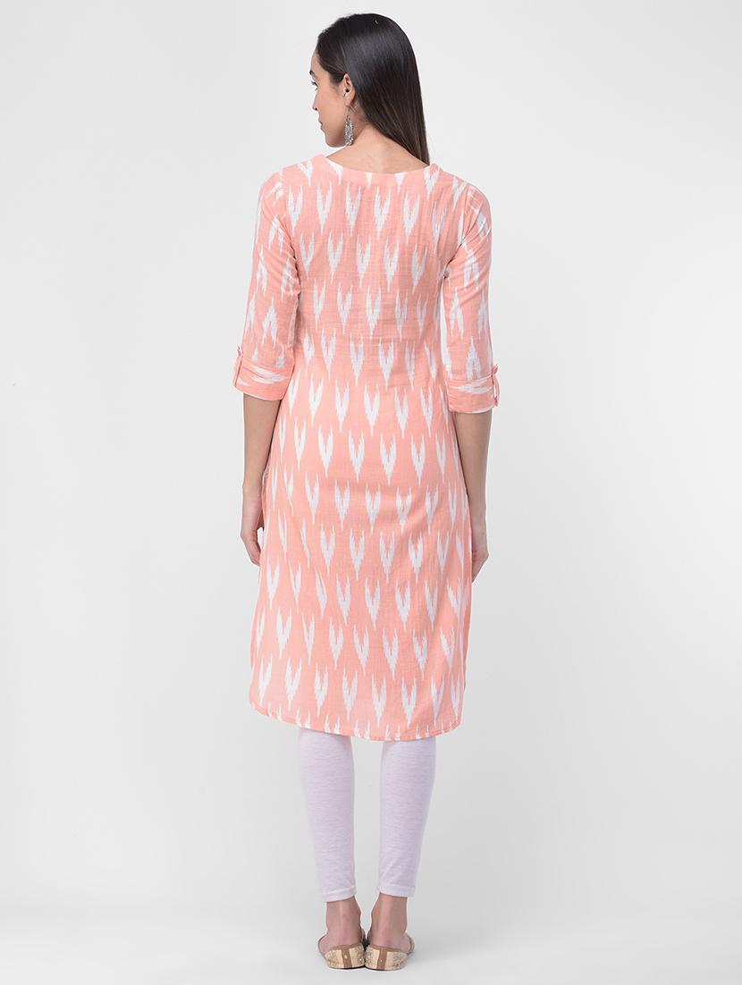 ikat straight kurta - 16700098 - Standard Image - 2