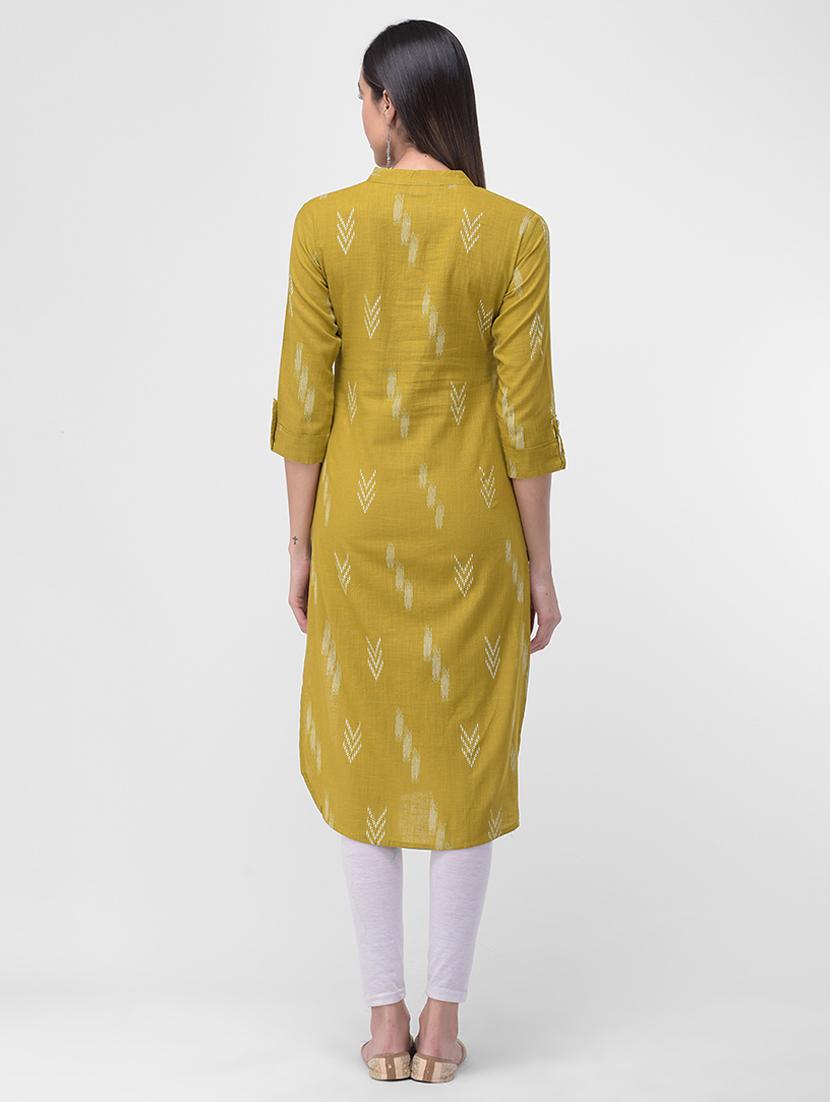 mehandi straight kurta - 16700099 - Standard Image - 2
