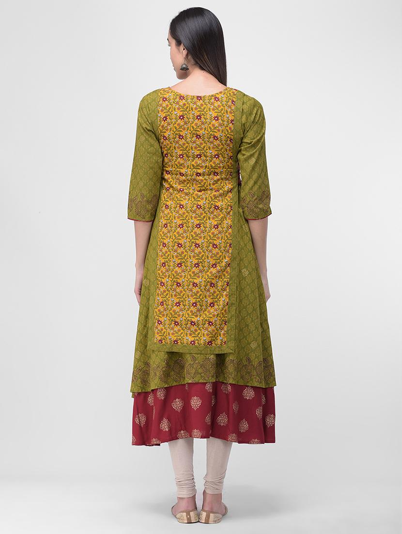 printed layered kurta - 16700104 - Standard Image - 2