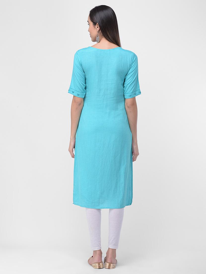 embroidered straight kurta - 16700106 - Standard Image - 2