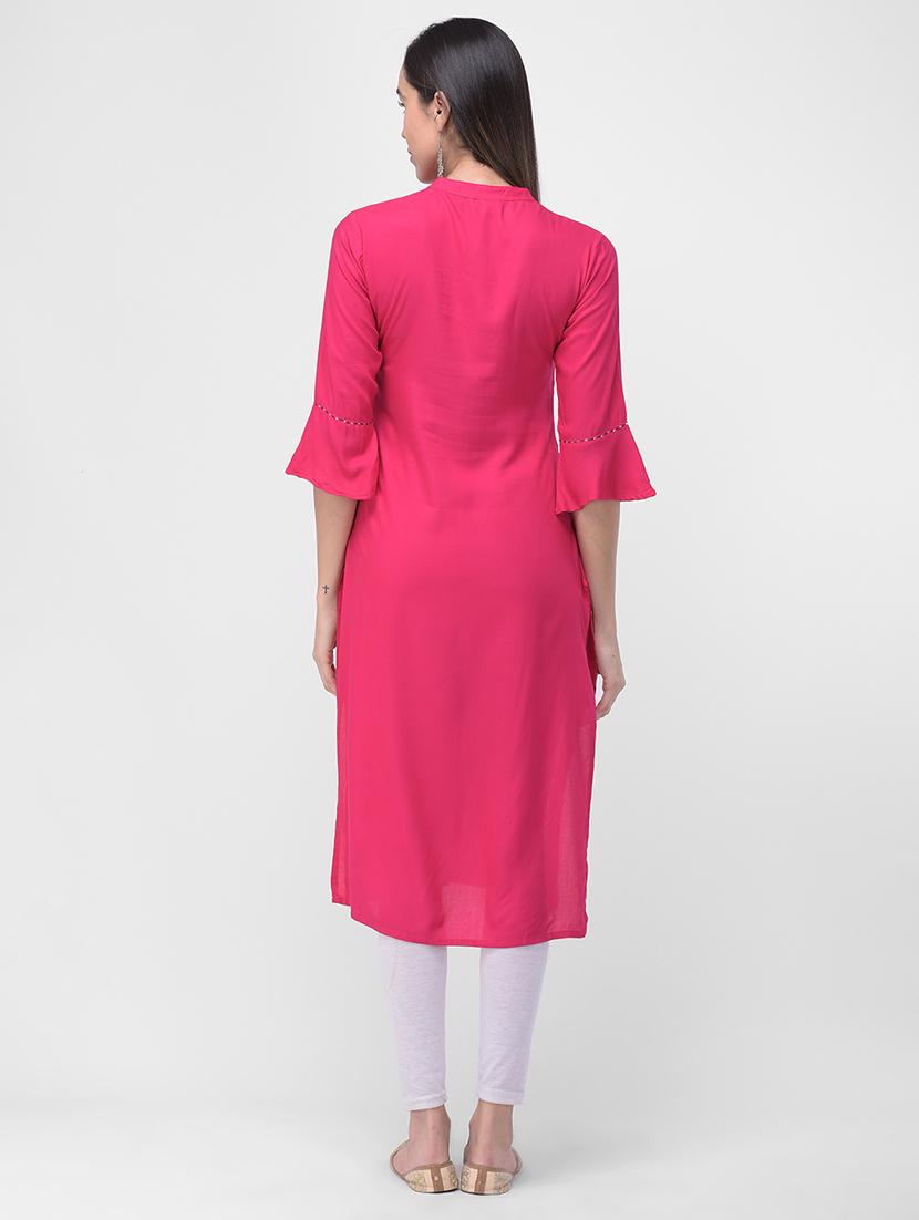 solid straight kurta - 16700111 - Standard Image - 2