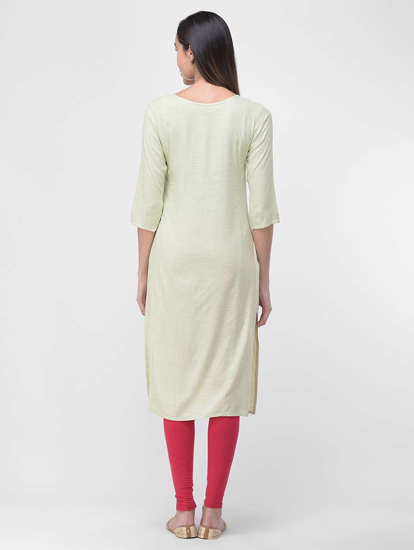 embroidered straight kurta - 16700134 -  Standard Image - 2