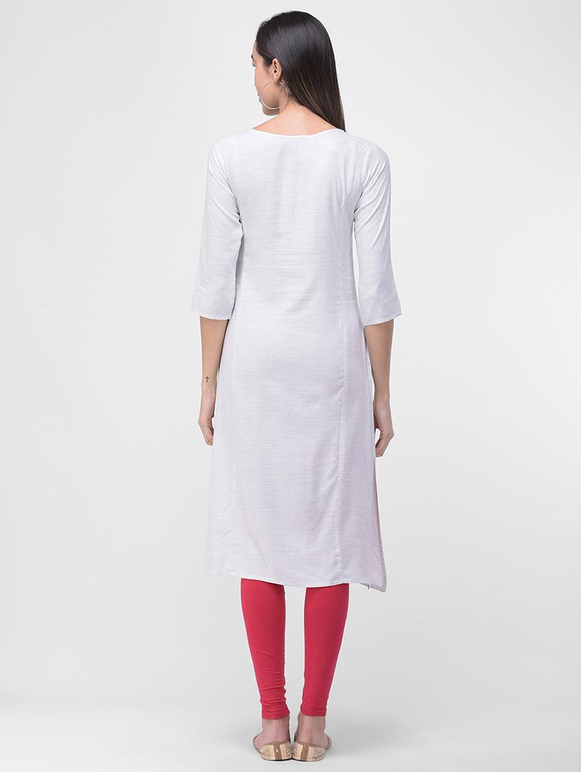 embroidered straight kurta - 16700135 - Standard Image - 2