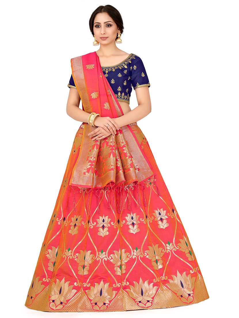 foil print contrast kalidar lehenga 