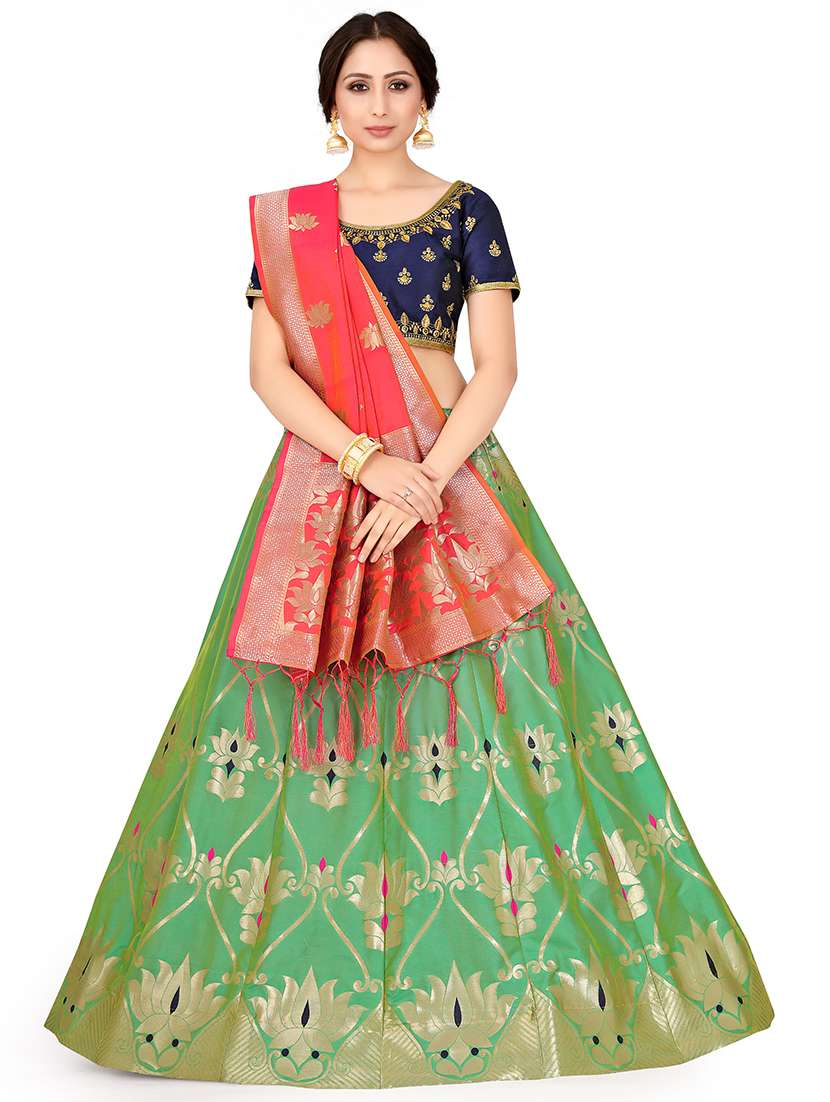 foil print contrast kalidar lehenga 